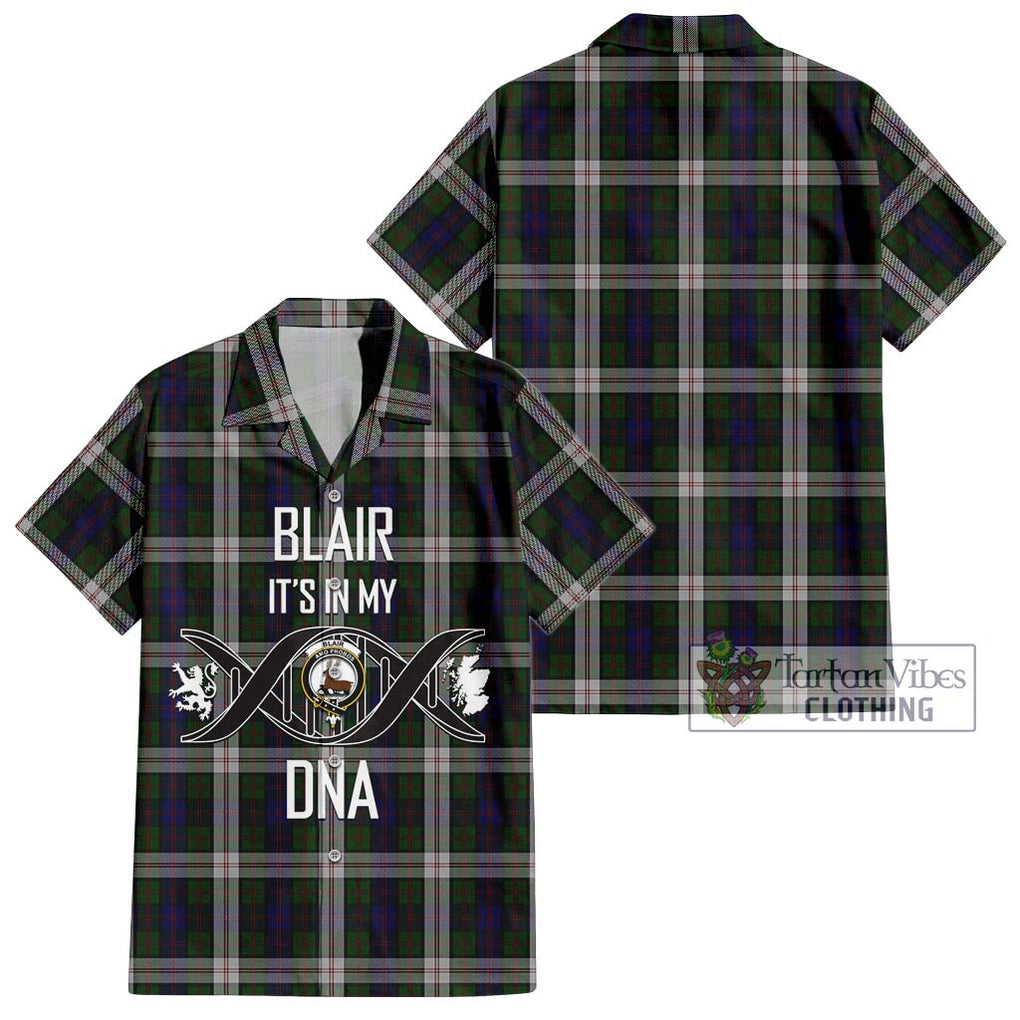 Blair Dress Tartan Short Sleeve Button Shirt with Family Crest DNA In Me Style Kid - Tartanvibesclothing Shop