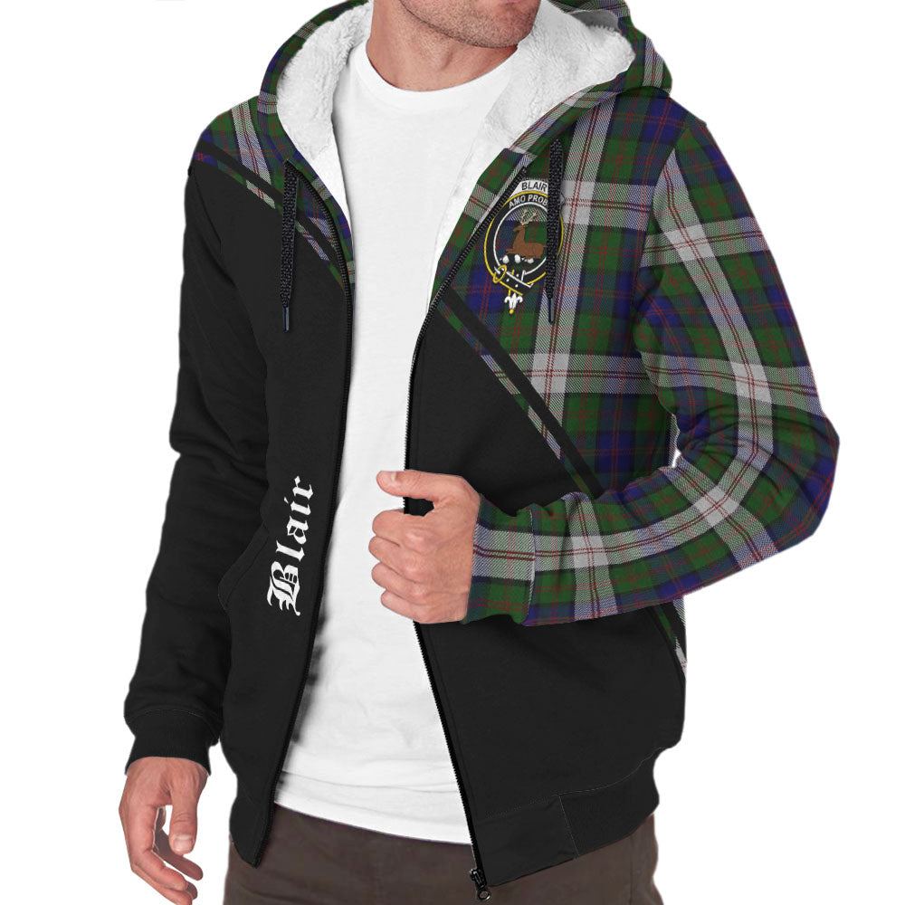 Blair Dress Tartan Sherpa Hoodie with Family Crest Curve Style Unisex - Tartanvibesclothing