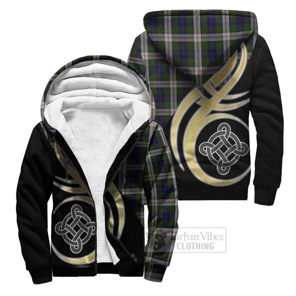 Blair Dress Tartan Sherpa Hoodie with Family Crest and Celtic Symbol Style Unisex S - Tartan Vibes Clothing