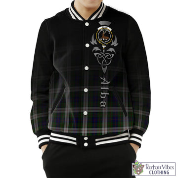 Blair Dress Tartan Baseball Jacket Featuring Alba Gu Brath Family Crest Celtic Inspired