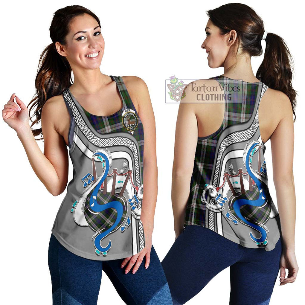 Blair Dress Tartan Women's Racerback Tanks with Epic Bagpipe Style 4XL - Tartanvibesclothing Shop