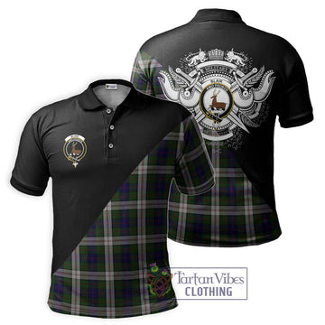 Blair Dress Tartan Polo Shirt with Family Crest and Military Logo Style