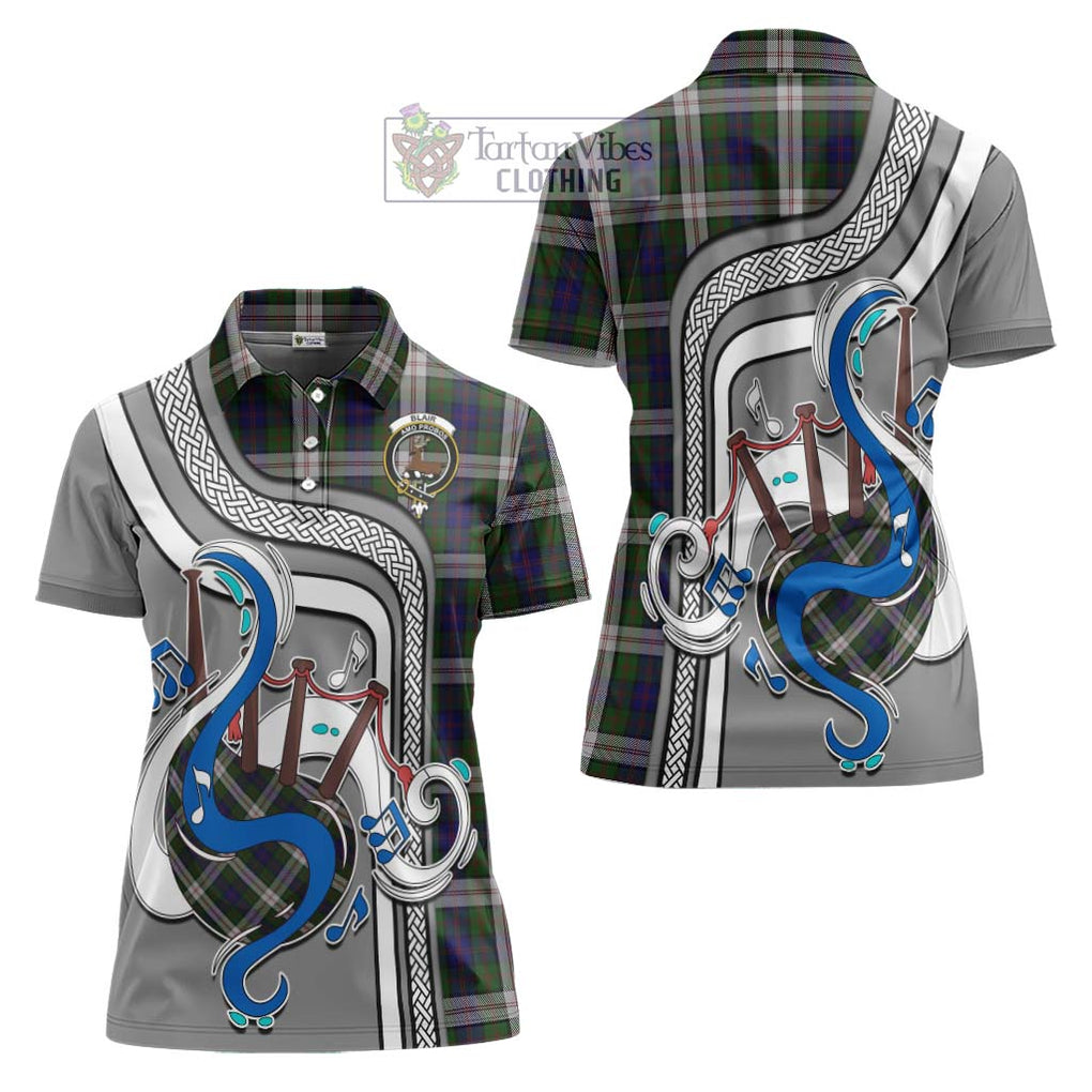 Blair Dress Tartan Women's Polo Shirt with Epic Bagpipe Style Women - Tartanvibesclothing Shop