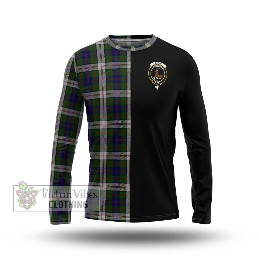 Blair Dress Tartan Long Sleeve T-Shirt with Family Crest and Half Of Me Style Unisex - Tartanvibesclothing Shop