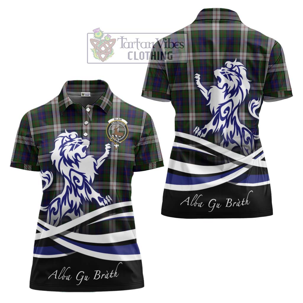 Tartan Vibes Clothing Blair Dress Tartan Women's Polo Shirt with Alba Gu Brath Regal Lion Emblem