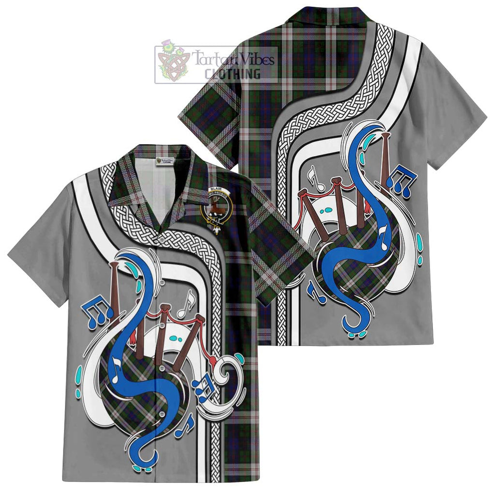 Blair Dress Tartan Short Sleeve Button Shirt with Epic Bagpipe Style Kid - Tartanvibesclothing Shop