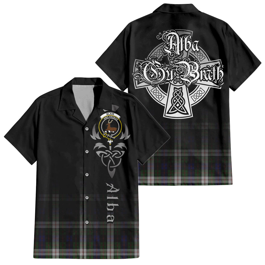 Tartan Vibes Clothing Blair Dress Tartan Short Sleeve Button Up Featuring Alba Gu Brath Family Crest Celtic Inspired