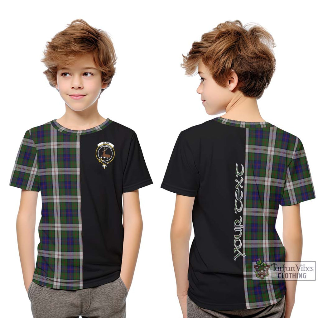 Blair Dress Tartan Kid T-Shirt with Family Crest and Half Of Me Style Youth XL Size14 - Tartanvibesclothing Shop