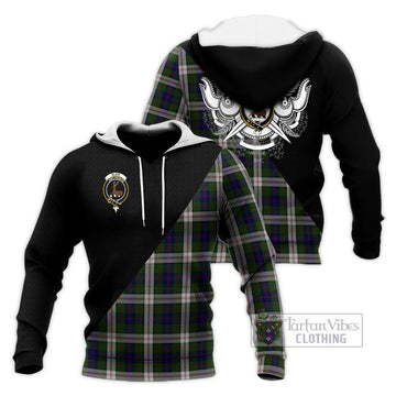 Blair Dress Tartan Knitted Hoodie with Family Crest and Military Logo Style