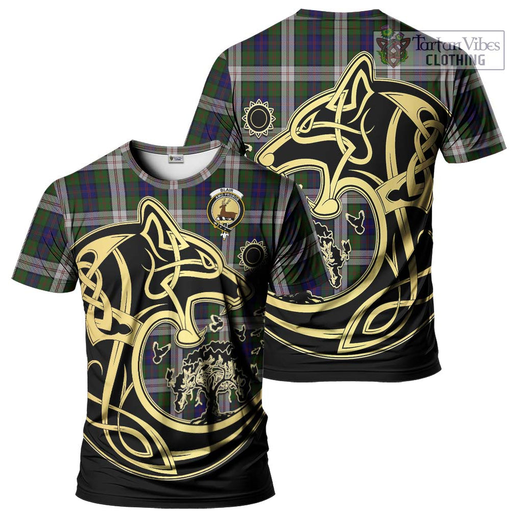 Blair Dress Tartan T-Shirt with Family Crest Celtic Wolf Style Kid's Shirt - Tartan Vibes Clothing