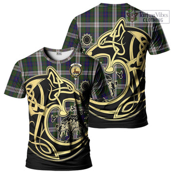 Blair Dress Tartan T-Shirt with Family Crest Celtic Wolf Style