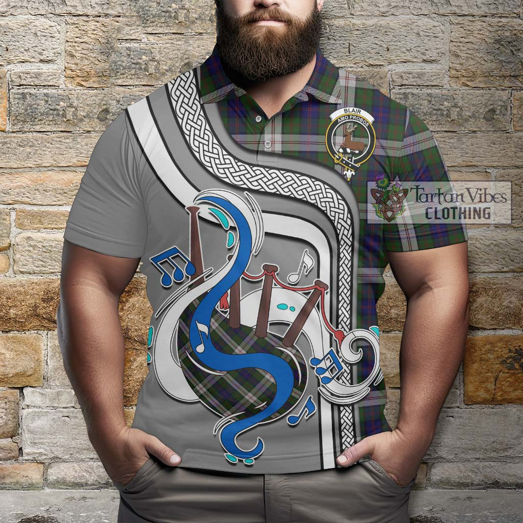 Tartan Vibes Clothing Blair Dress Tartan Polo Shirt with Epic Bagpipe Style