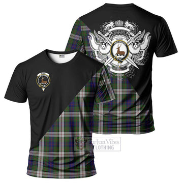 Blair Dress Tartan T-Shirt with Family Crest and Military Logo Style