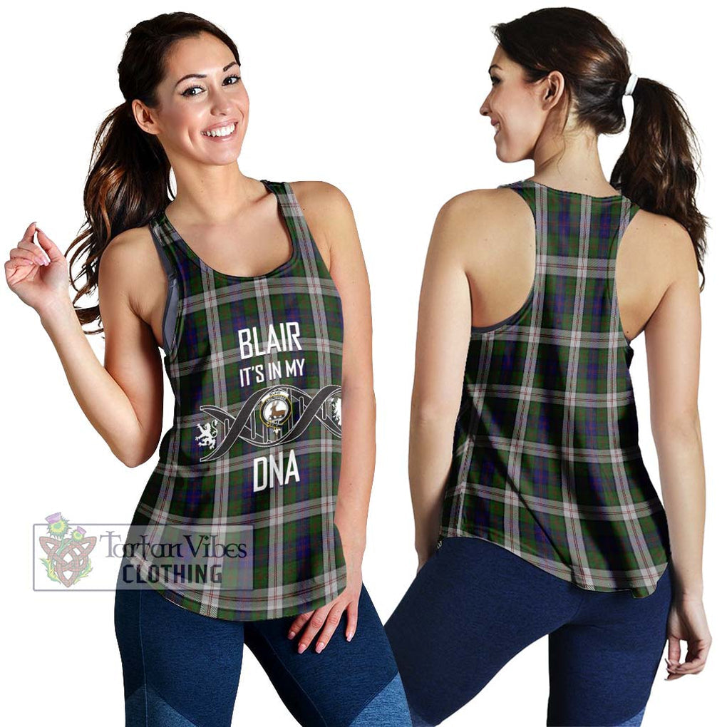 Blair Dress Tartan Women's Racerback Tanks with Family Crest DNA In Me Style 4XL - Tartanvibesclothing Shop