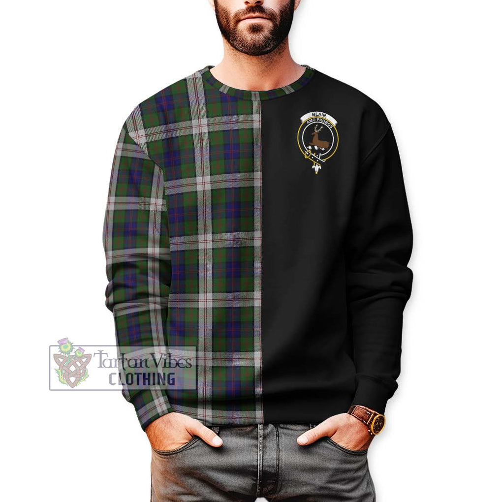 Blair Dress Tartan Sweatshirt with Family Crest and Half Of Me Style Unisex - Tartanvibesclothing Shop