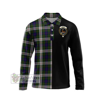 Blair Dress Tartan Long Sleeve Polo Shirt with Family Crest and Half Of Me Style