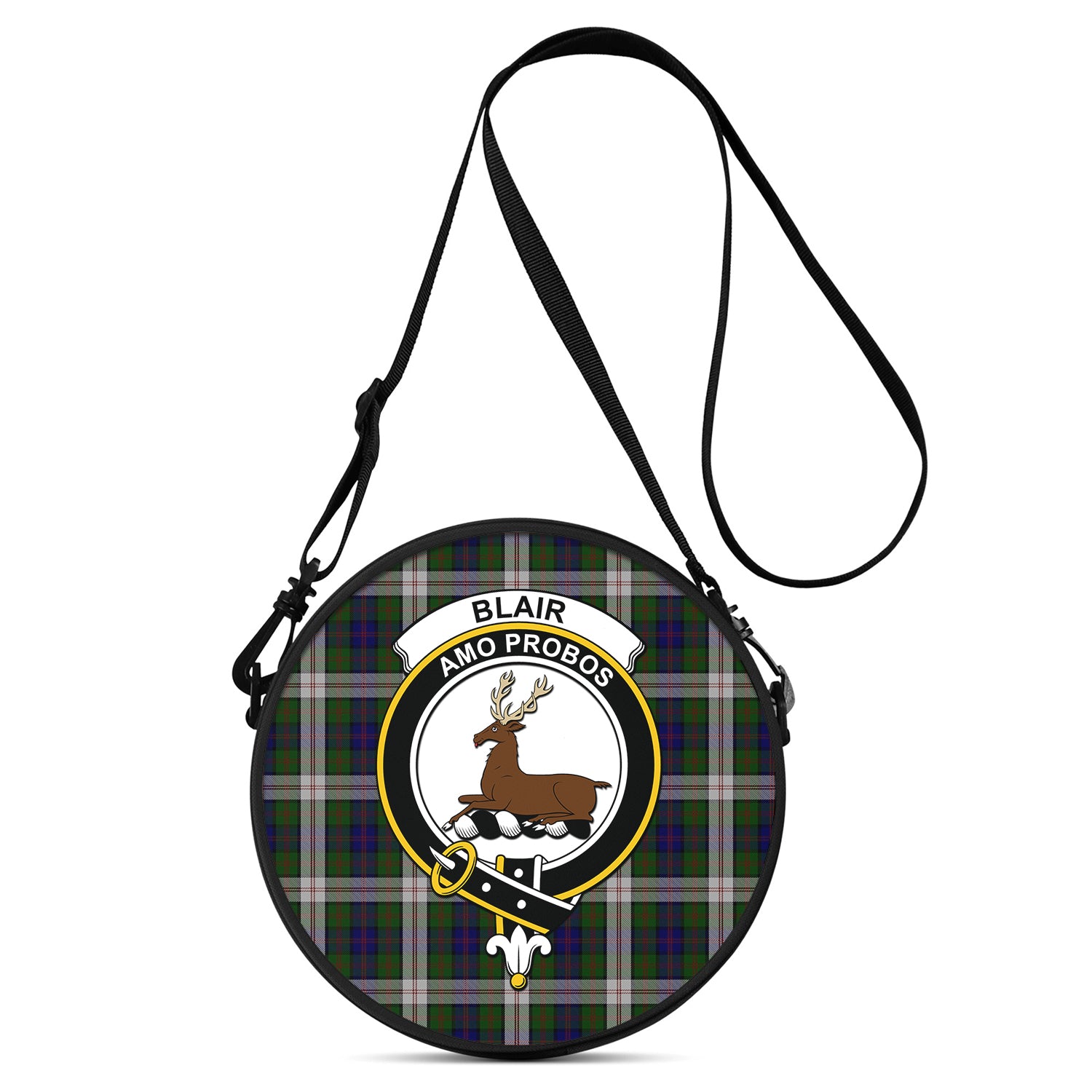 Blair Dress Tartan Round Satchel Bags with Family Crest One Size 9*9*2.7 inch - Tartanvibesclothing