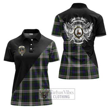 Blair Dress Tartan Women's Polo Shirt with Family Crest and Military Logo Style