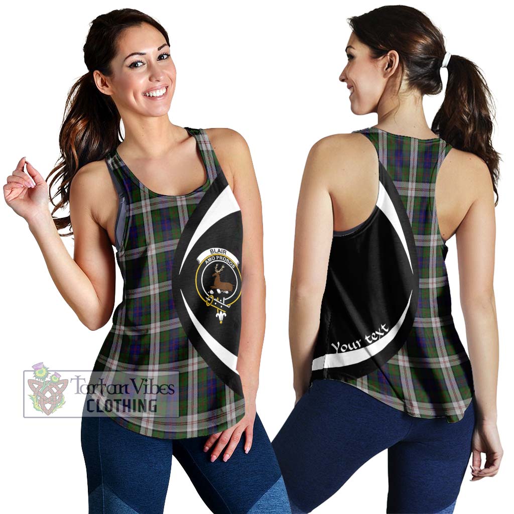 Blair Dress Tartan Women's Racerback Tanks with Family Crest Circle Style 4XL - Tartan Vibes Clothing