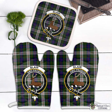 Blair Dress Tartan Combo Oven Mitt & Pot-Holder with Family Crest