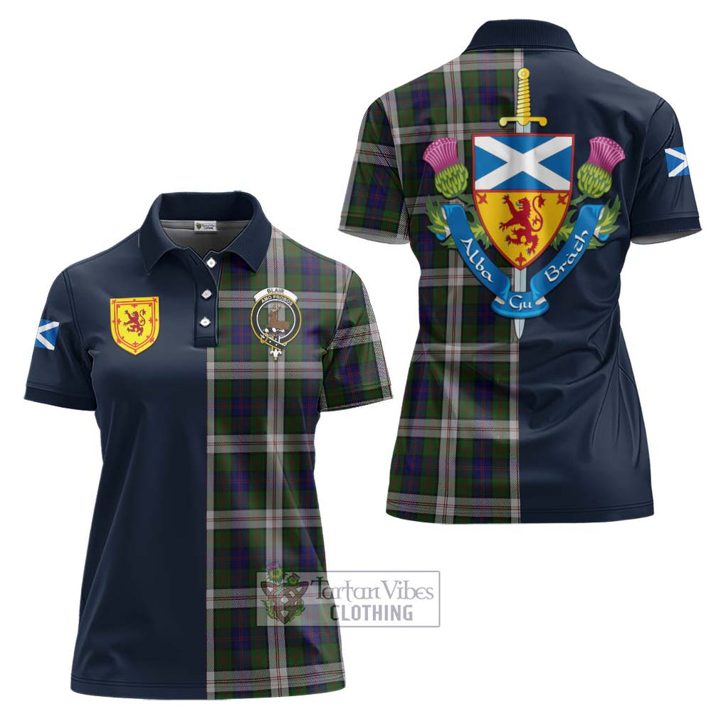 Tartan Vibes Clothing Blair Dress Tartan Women's Polo Shirt with Scottish Lion Royal Arm Half Style