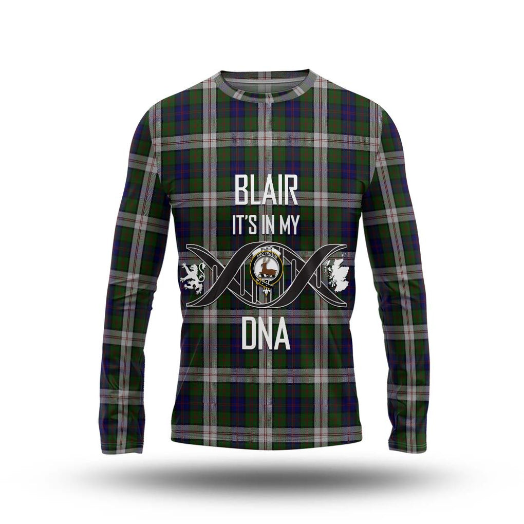 Blair Dress Tartan Long Sleeve T-Shirt with Family Crest DNA In Me Style Unisex - Tartanvibesclothing Shop