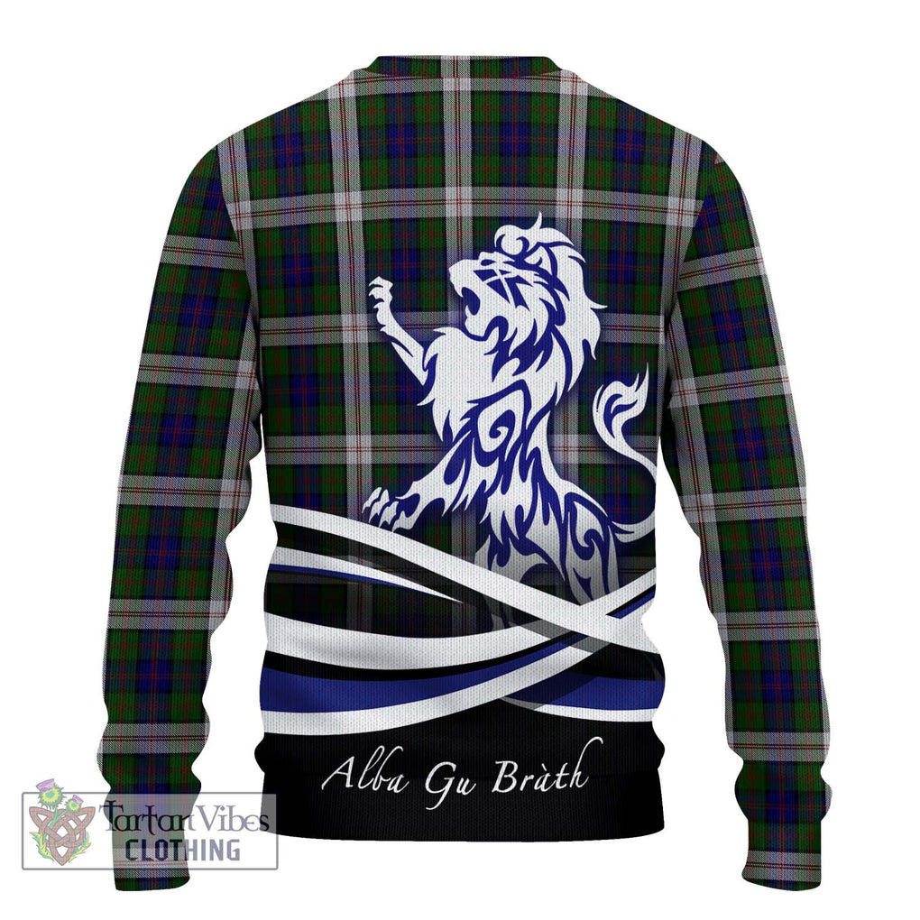 Blair Dress Tartan Knitted Sweater with Alba Gu Brath Regal Lion Emblem - Tartanvibesclothing Shop