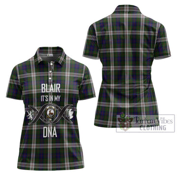 Blair Dress Tartan Women's Polo Shirt with Family Crest DNA In Me Style