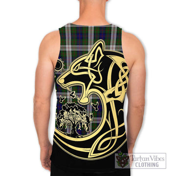 Blair Dress Tartan Men's Tank Top with Family Crest Celtic Wolf Style