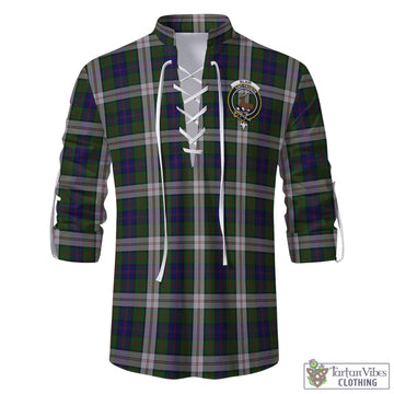 Blair Dress Tartan Men's Scottish Traditional Jacobite Ghillie Kilt Shirt with Family Crest