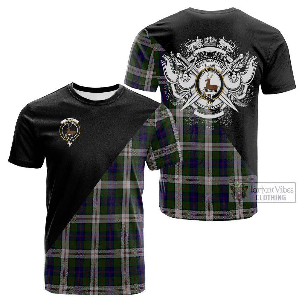 Tartan Vibes Clothing Blair Dress Tartan Cotton T-shirt with Family Crest and Military Logo Style