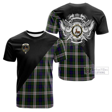 Blair Dress Tartan Cotton T-shirt with Family Crest and Military Logo Style