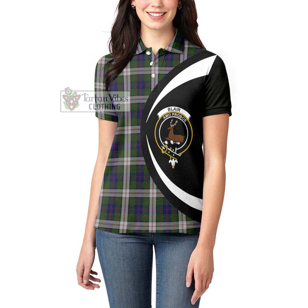 Tartan Vibes Clothing Blair Dress Tartan Women's Polo Shirt with Family Crest Circle Style