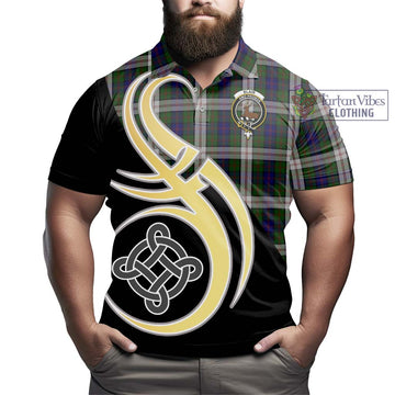 Blair Dress Tartan Polo Shirt with Family Crest and Celtic Symbol Style