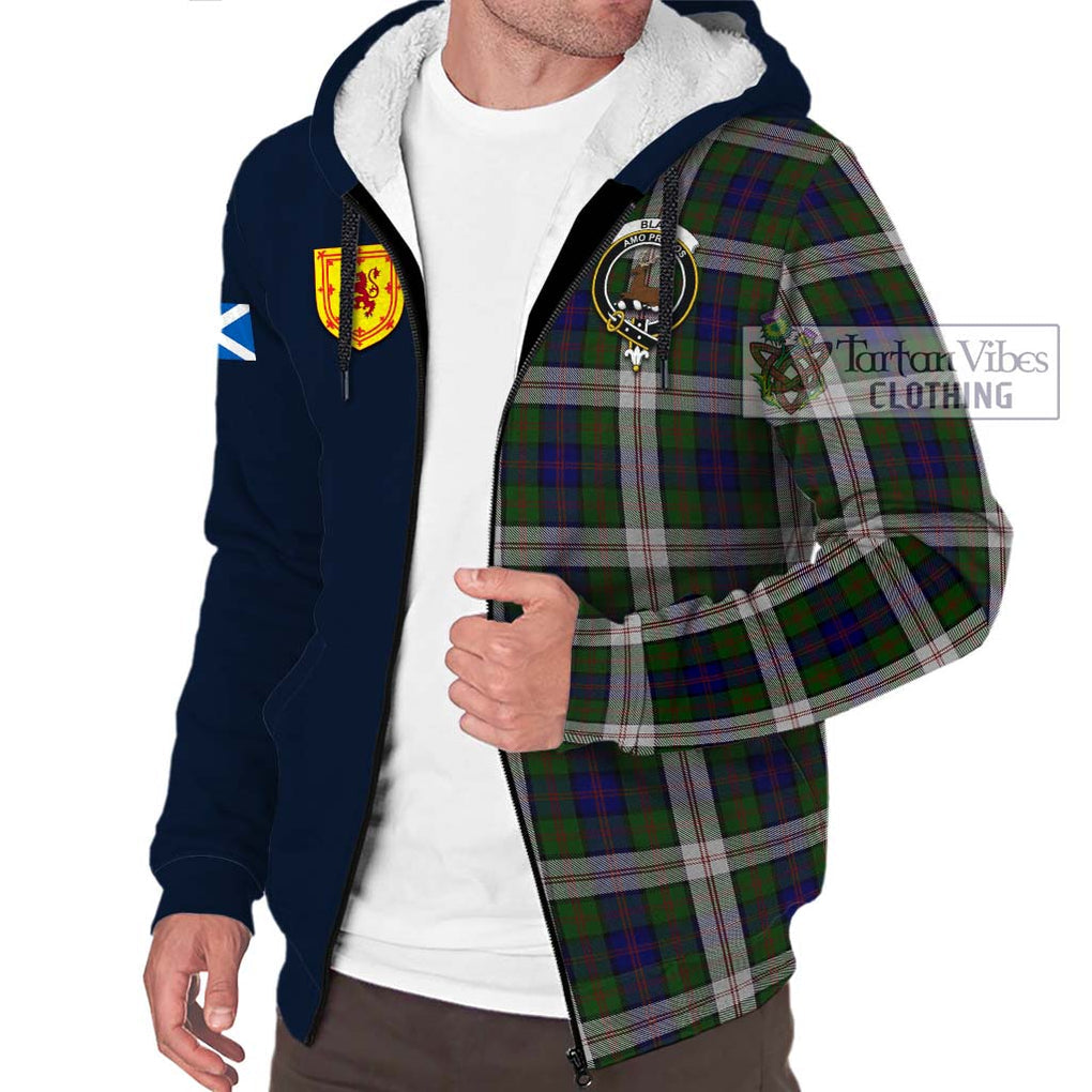 Tartan Vibes Clothing Blair Dress Tartan Sherpa Hoodie with Scottish Lion Royal Arm Half Style