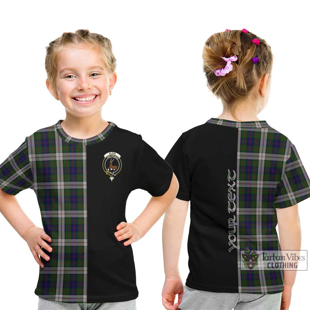 Blair Dress Tartan Kid T-Shirt with Family Crest and Half Of Me Style - Tartanvibesclothing Shop