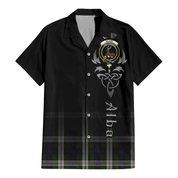 Blair Dress Tartan Short Sleeve Button Up Shirt Featuring Alba Gu Brath Family Crest Celtic Inspired