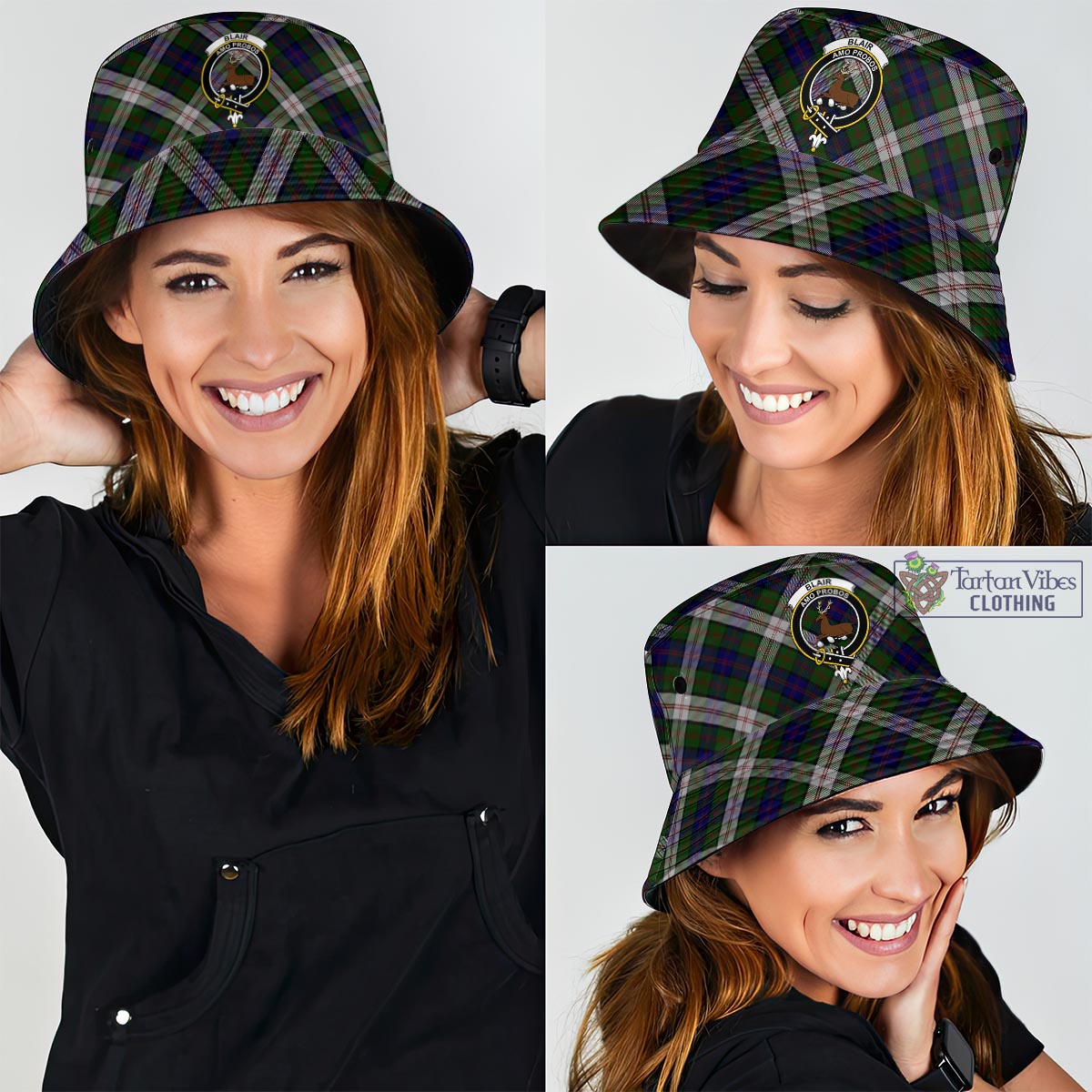 Tartan Vibes Clothing Blair Dress Tartan Bucket Hat with Family Crest