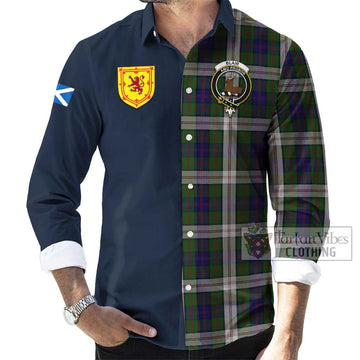 Blair Dress Tartan Long Sleeve Button Shirt Alba with Scottish Lion Royal Arm Half Style