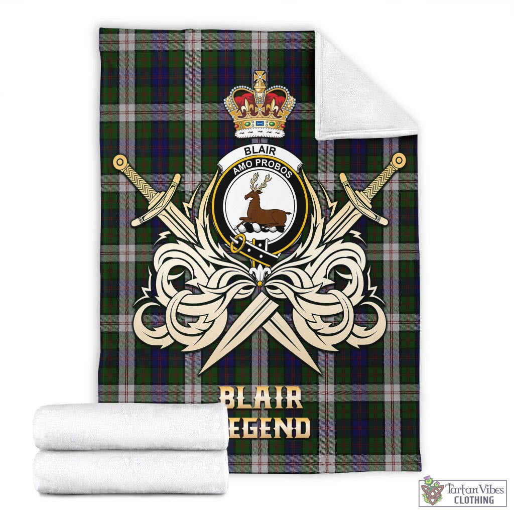 Tartan Vibes Clothing Blair Dress Tartan Blanket with Clan Crest and the Golden Sword of Courageous Legacy