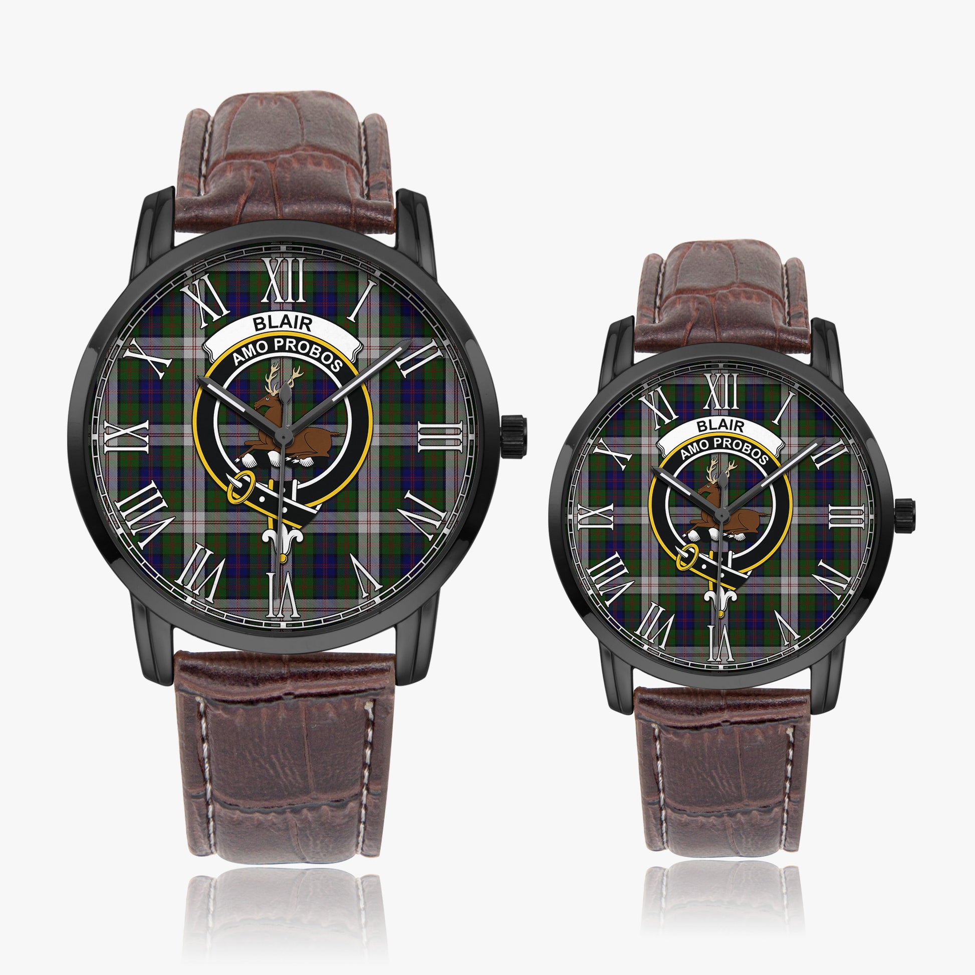 Blair Dress Tartan Family Crest Leather Strap Quartz Watch - Tartanvibesclothing