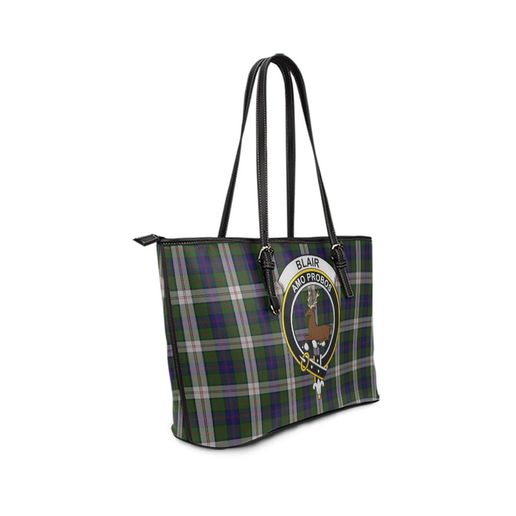 Blair Dress Tartan Leather Tote Bag with Family Crest - Tartanvibesclothing