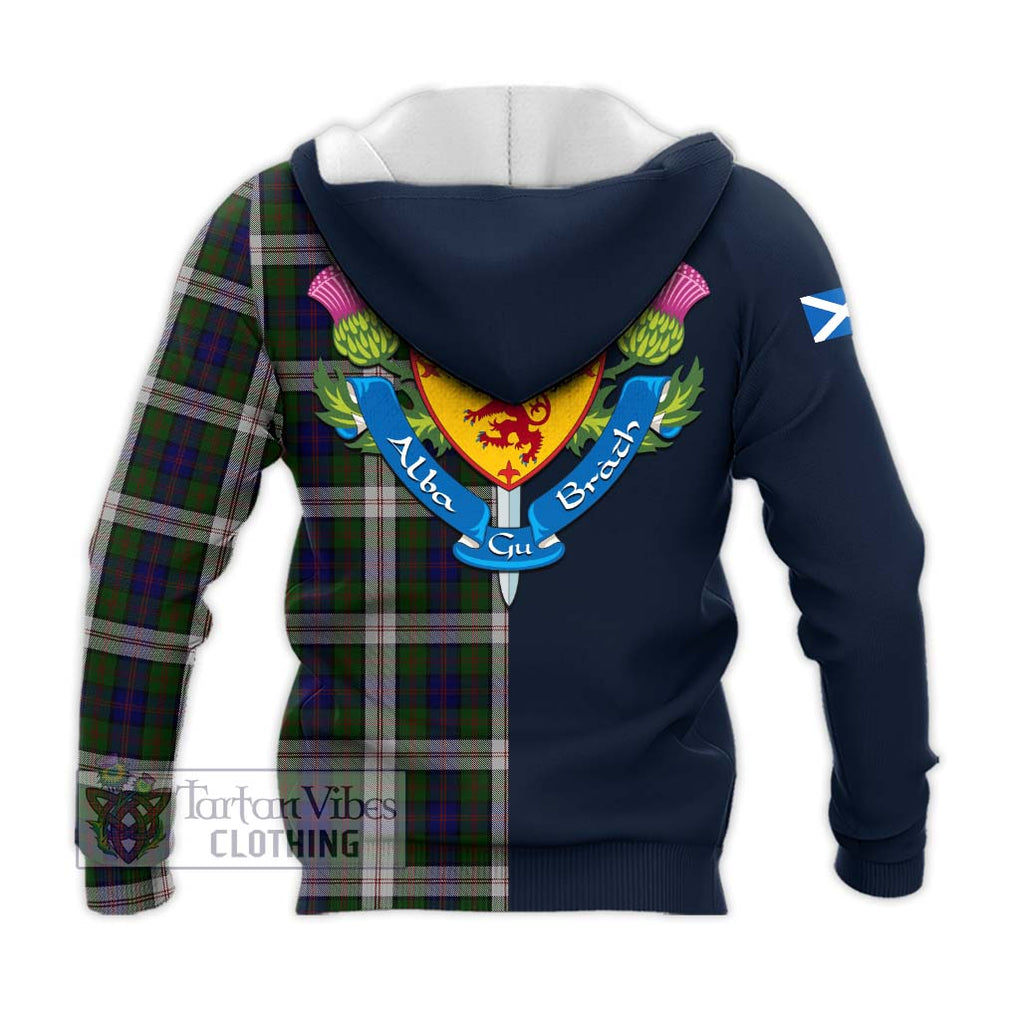 Tartan Vibes Clothing Blair Dress Tartan Knitted Hoodie with Scottish Lion Royal Arm Half Style