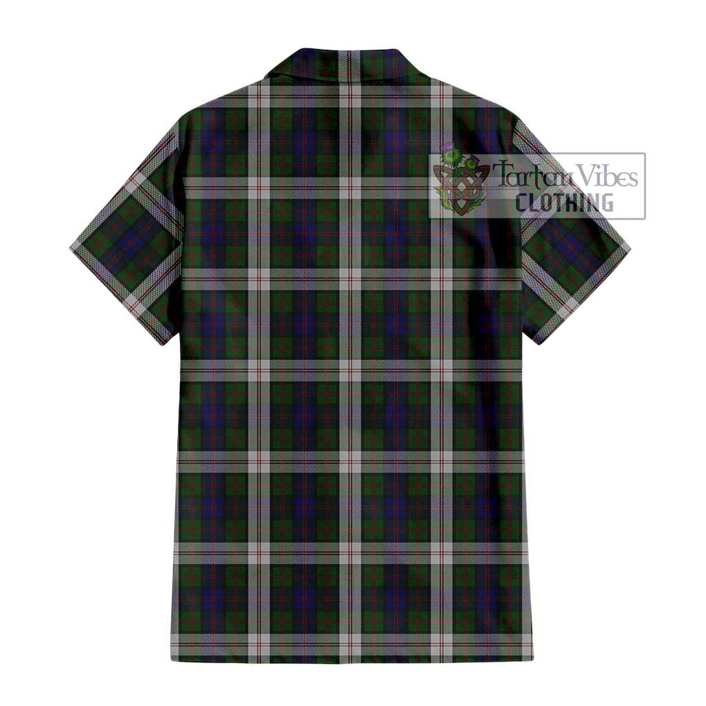 Blair Dress Tartan Short Sleeve Button Shirt with Family Crest DNA In Me Style - Tartanvibesclothing Shop