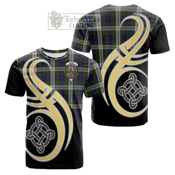 Blair Dress Tartan Cotton T-shirt with Family Crest and Celtic Symbol Style