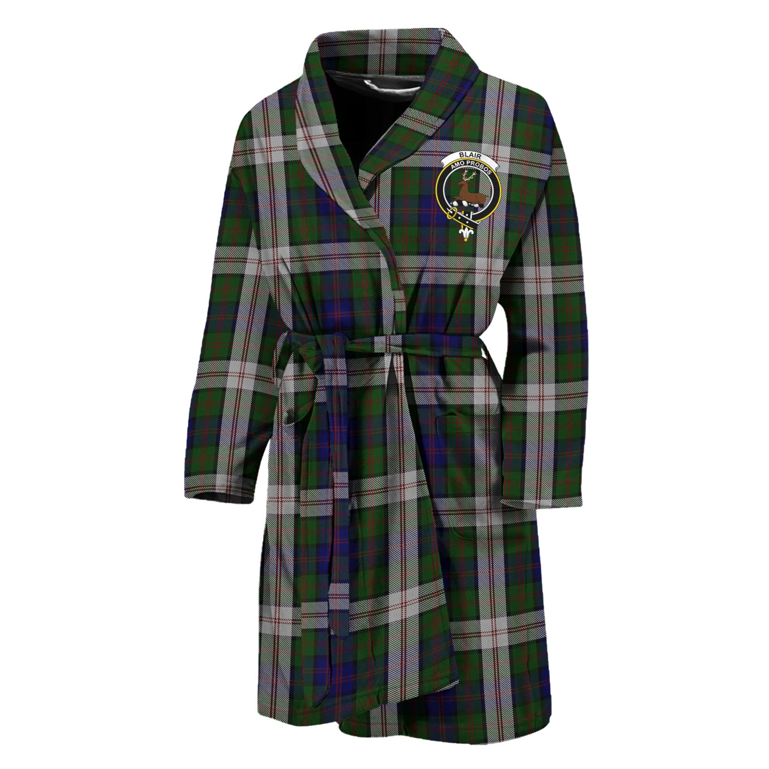 Blair Dress Tartan Bathrobe with Family Crest Unisex M - Tartan Vibes Clothing