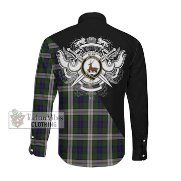 Blair Dress Tartan Long Sleeve Button Shirt with Family Crest and Military Logo Style