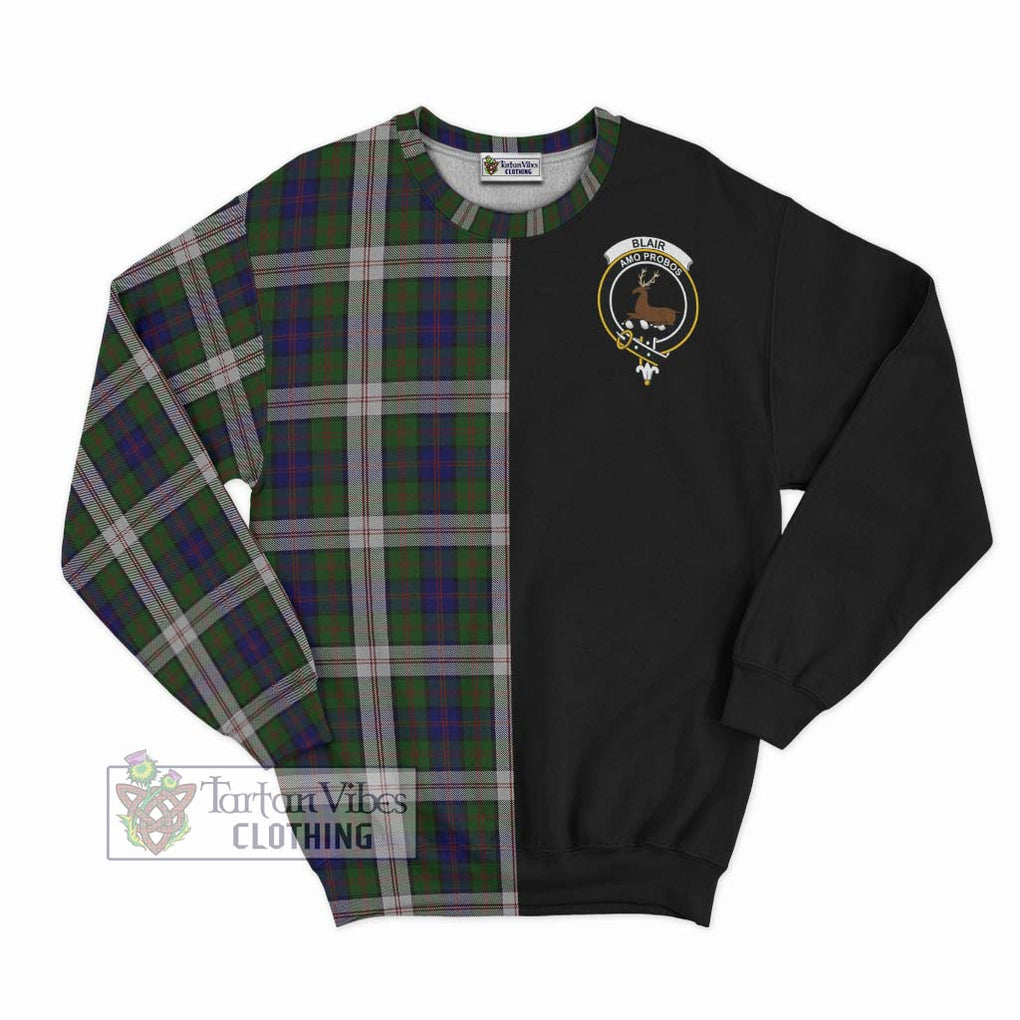 Blair Dress Tartan Sweatshirt with Family Crest and Half Of Me Style - Tartanvibesclothing Shop