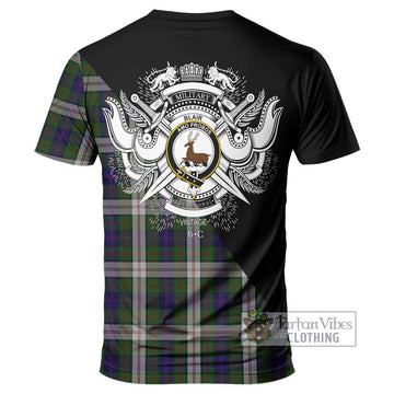 Blair Dress Tartan T-Shirt with Family Crest and Military Logo Style