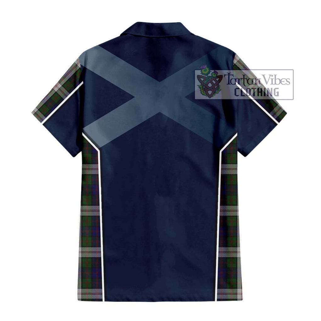 Blair Dress Tartan Short Sleeve Button Shirt with Family Crest and Lion Rampant Vibes Sport Style - Tartan Vibes Clothing